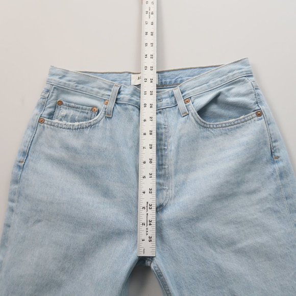 Agolde Riley High Rise Straight Leg Crop Jeans in Shatter Size 29 - Picture 11 of 12